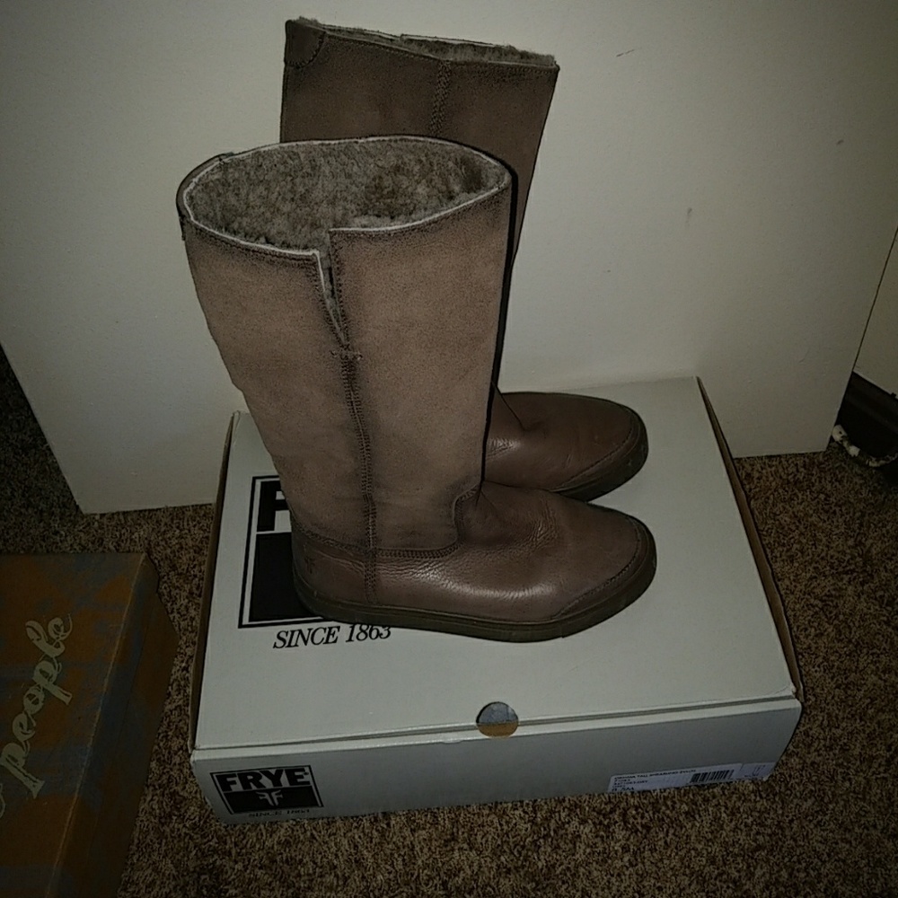 Frye Gemma Tall Shearling Boots - Picture 2 of 7